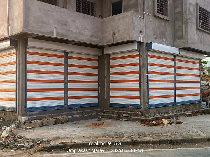 Chaar orange stripe rolling shutters commercial corner complex par, Nagpur